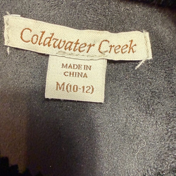 Coldwater Creek Women’s Faux Suede Vest Black Beaded Frog Toggle Closure Size M - Picture 6 of 8